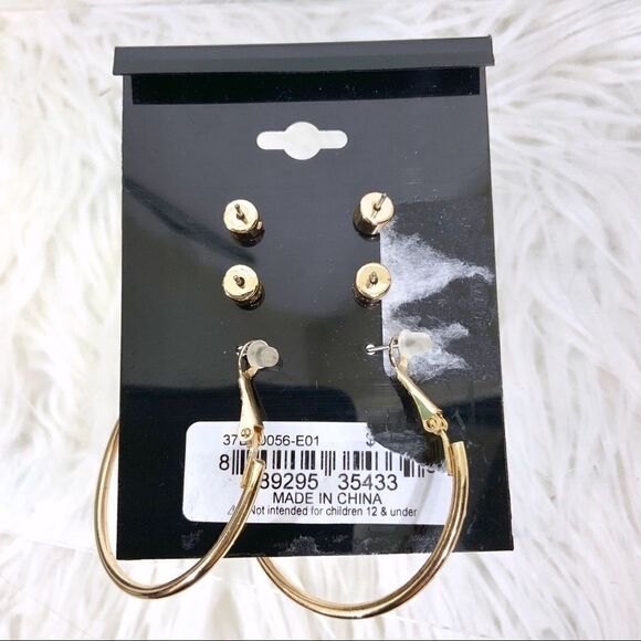 BCBGeneration multiple set earrings evil eye gold tone - Picture 4 of 4